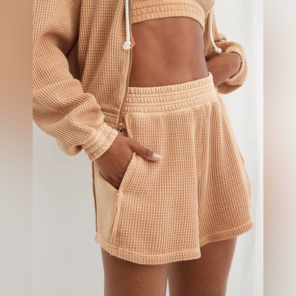 Aerie High Waisted LumberJane Waffle Shorts - Picture 1 of 7